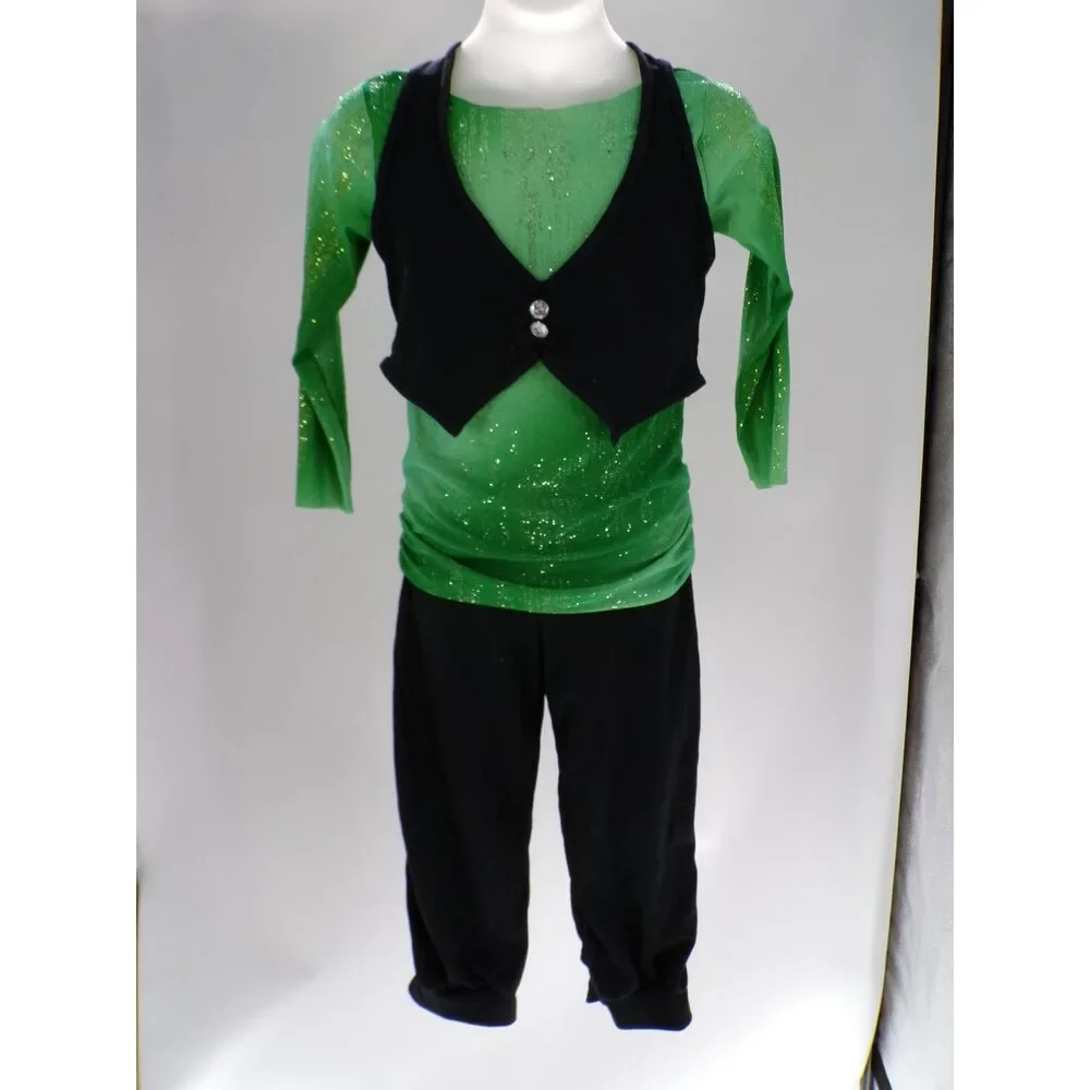 Pre-Owned Dance Costume Curtain Call E4243 Large Child Green Jazz